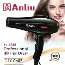 Secador de Cabelo Profissional  Motor de Alta Força Alto Fluxo de Ar 2 Velocidades 3 Temperaturas Anliu