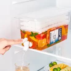 Geladeira chaleira fria com torneira verão casa fresco branco aberto copo de água chaleira de plástico de grande capacid