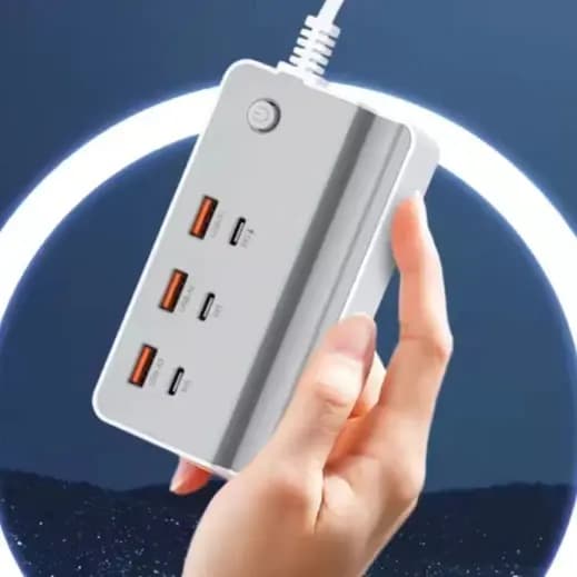 Estação de Carregamento múltiplo Carregador 35W 6 USB Carregador 3 Usb + 3 USB PD   KA-7019