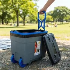 QUEIMA DE ESTOQUE!! Cooler Caixa Térmica 34 Litros com Rodinha Camping Pesca Praia Caixa Termica