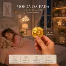 Moeda da Fada do Dente Dourada | Moedinha Mágica Infantil | Presente para Crianças | Lembrança Afetiva ENVIO RÁPIDO