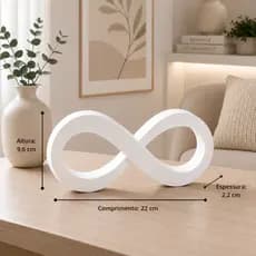 Estatueta Infinito 22cm – Decoração Moderna para Mesa, Aparador e Prateleira Sala, Quarto Moderno ENVIO RÁPIDO