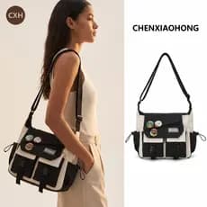 Bolsa transversal de ombro, grande capacidade, bolsa mensageiro casual, versátil.