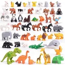 Blocos De Construção De Animais Vendidos Em Conjuntos Compatível Com Lego Duplo Animal Building Block Scene Series