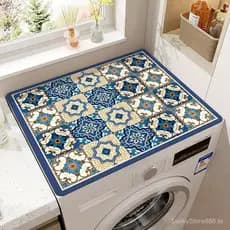 Tapete de máquina de lavar com padrão de azulejo retrô - antiderrapante, antipoeira, secagem de cozinha e outras finalid