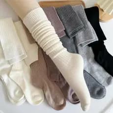 Meias femininas longas até o joelho, coxas magras, algodão Casual, lindas joelhos femininos * - e *** - ** H4GK