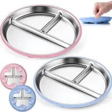 Placa infantil placa de aço inoxidável ventosa de Silicone resistente A choques Material de qualidade alimentar A