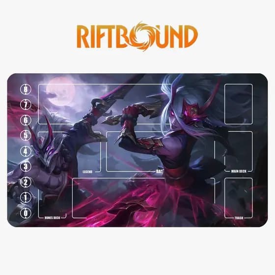 Tapete de cartão de campo de batalha League of Legends Runes, tapete de cartão Caterina de lâmina detalhada, tapete de c