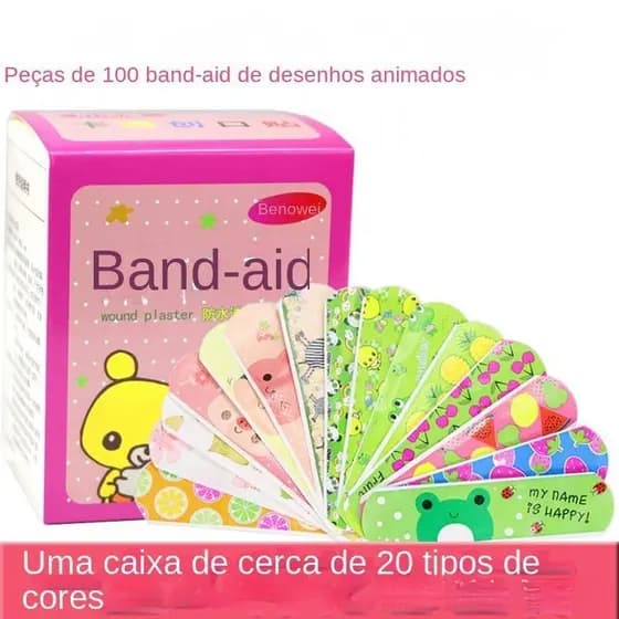 100 unidades de curativos infantis de desenho animado, fofos, mini, respiráveis e à prova d'água QI9E SUVW