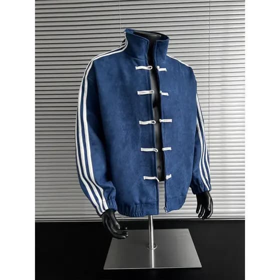 Jaqueta Masculina HJQH com Gola em Patchwork, Estilo Casual Elegante e Moderno, Manga Longa, para Jovens Homens M5UV