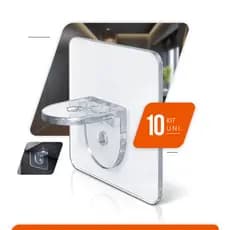 Kit 4/10/20 peças Suporte Reforçado Adesivo Prateleira Transparente Mão Francesa Cantoneira