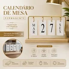 Calendário De Mesa Permanente Flip Manual Decorativo Moderno de Mesa Sala de Estar