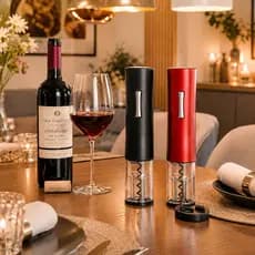 Saca Rolhas Elétrico Automático a Pilha com Cortador de Lacre Abridor de Vinho Premium