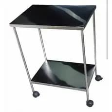 Mesa auxiliar em aço inox 60x40x75 com rodas