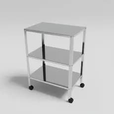 Mesa Auxiliar Inox 60x40x86cm Desmontável Com Rodas