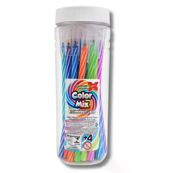 Caneta Esferográfica 0,7mm Kit 24 Unidades Coloridas Escrita Macia Escolar Escritório