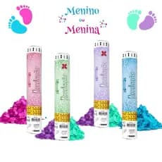 Kit 2 Lança Confete Chá Revelação Surpresa Festa Bebê Menino ou Menina