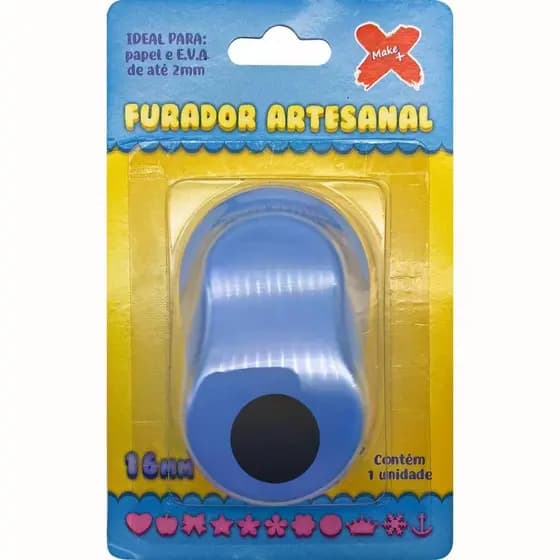 Furador de Papel 16mm (1,6cm) Scrapbook Artesanato Círculo / Estrela / Coração / Flor de 6 Pétalas - Make+