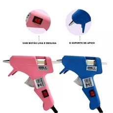 Pistola Cola Quente 10W – Profissional, Compacta e Segura – Azul ou Rosa – Ideal para Artesanato e DIY