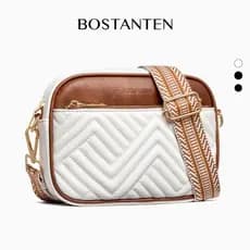 BOSTANTEN Bolsa Transversal com Detalhes em Costura Alça Regulável, Confortável e Versátil Design Único e Presente Femin