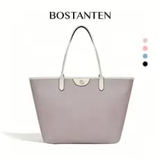 BOSTANTEN Bolsa Satinada Tote Grande Sacola Elegante Impermeável para Dia a Dia, Trabalho, Escola, Viagem, Praia Bolsa F
