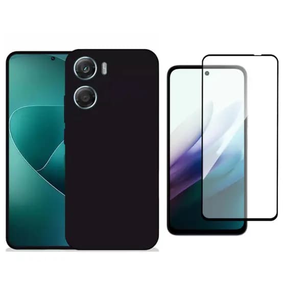 Kit Capa Aveludada + Película 3D Para Motorola Moto G06 Case Silicone
