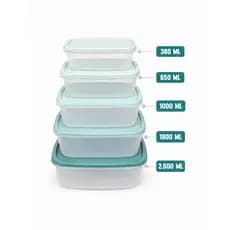 Potes Herméticos Organizadores com Tampa – 5 Peças | BPA Free