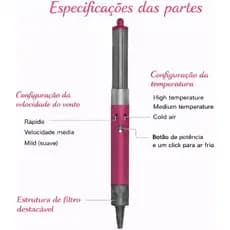Secador Escova Profissional 6 peças e Modelador de Cabelo Multifuncional Para Cabelos Ondulados, Crespos e Lisos