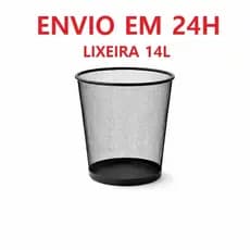 LIXEIRA 14L PRETA METAL ARAMADA TELADA ESCRITÓRIO SALA LUXO