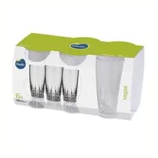 Jogo com 6 copos Vegas em vidro 330 ml  Nadir Figueiredo resistente mesa posta.