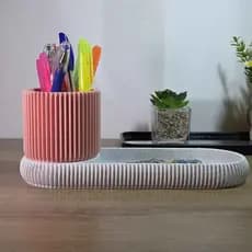 Porta Caneta Organizador Mesa Bandeja Multiuso Escritório Home Office Decorativo Porta Treco Lápis