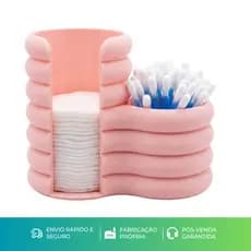 Porta Algodão e Cotonete Organizador de Banheiro e Penteadeira Decoração Moderna Proteção