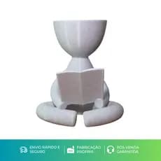 Vaso Decorativo Robert Plant Suculenta Boneco Leitor Mini Cachepot Mesa Escritorio Presente