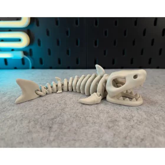 esqueleto de tubarão 3D, articulado, articulated shark, toy, flexible, brinquedo, fidget, animal marinho, oceano, Praia