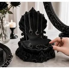 Porta-joias gótico, formato de Concha, Porta-acessórios, Bandeja, Gothic decor, Estilo dark, barroca