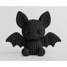morcego amigurumi 3D, figure decorativa, decoração dark cute, alternativo, kawaii, fofo, Boneco, Brinquedo