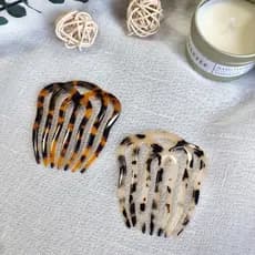 [Estoque pronto] novo estilo simples acetato pente de cabelo japonês coreano criativo Retro sete dentes inserção pente s