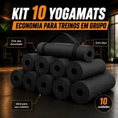 Kit 10 Tapete Yoga Mat 1,70mx55cmx5mm Colchonete Tatame Exercício em Casa
