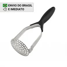 Amassador Batatas Espremedor Manual Legumes Multiuso Aço Inox Com Cabo Plastico Cozinha Multiuso