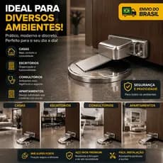 Kit Trava Magnética para Porta em Aço Inox | Silenciosa | Com Fita 3M + Parafusos