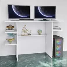 Escrivaninha Mesa Gamer Computador e Estudo Home Office Mesa Branco