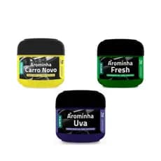 Kit 3x Cheirinho Carro Aroma Gel Vintex Uva Fresh Carro Novo