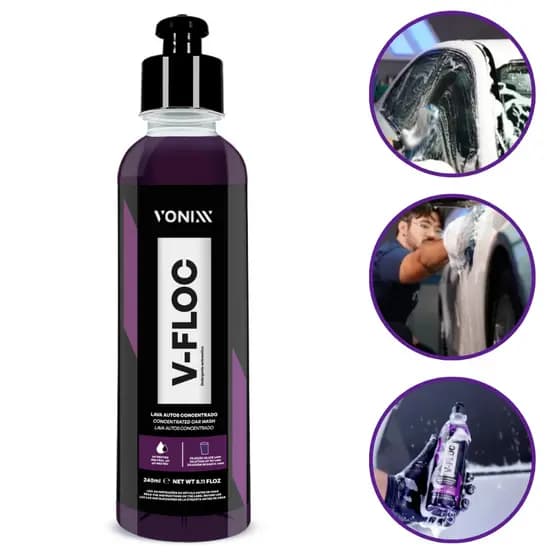 Shampoo Automotivo V-Floc 240ml Vonixx Neutro Super Concentrado