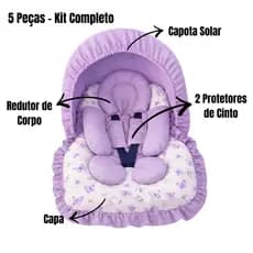 Kit 5 Peças Bebê Conforto Capa Apoio Corpo Redutor Capota Protetor Cinto Oferta Universal