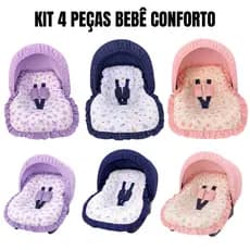 Kit Capa Bebê Conforto 4 Peças Tamanho Universal Estampado Completo Menino Menina