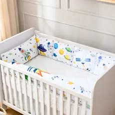 Kit Berço Menino Completo Protetor Padrão Americano e Nacional 6 Peças Modelo Foguete