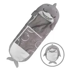Saco De Dormir Infantil Pelúcia Manta E Almofada 170x60 Cor Tubarão Localização Do Zíper Direita