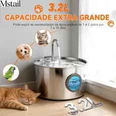Mstail 3.2L Fonte de água automática para animais de estimação com grande capacidade de ideal para cães e gatos