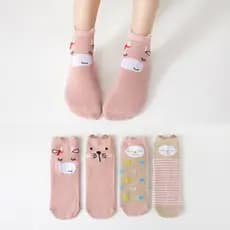 Kit 12 pares meias femininas de algodão versáteis casuais, respiráveis ​​e fofas tamanho 35-40