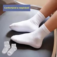 12 pares meias infantil branca escola para menino e menina dos 0 -10 anos